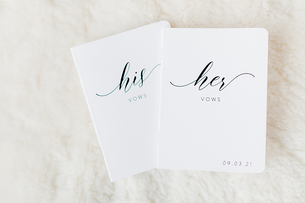 his and hers vow books aspen wedding photographer