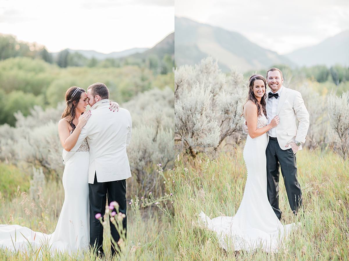 Bride and Groom Portraits at Aspen Meadows Resort Colorado