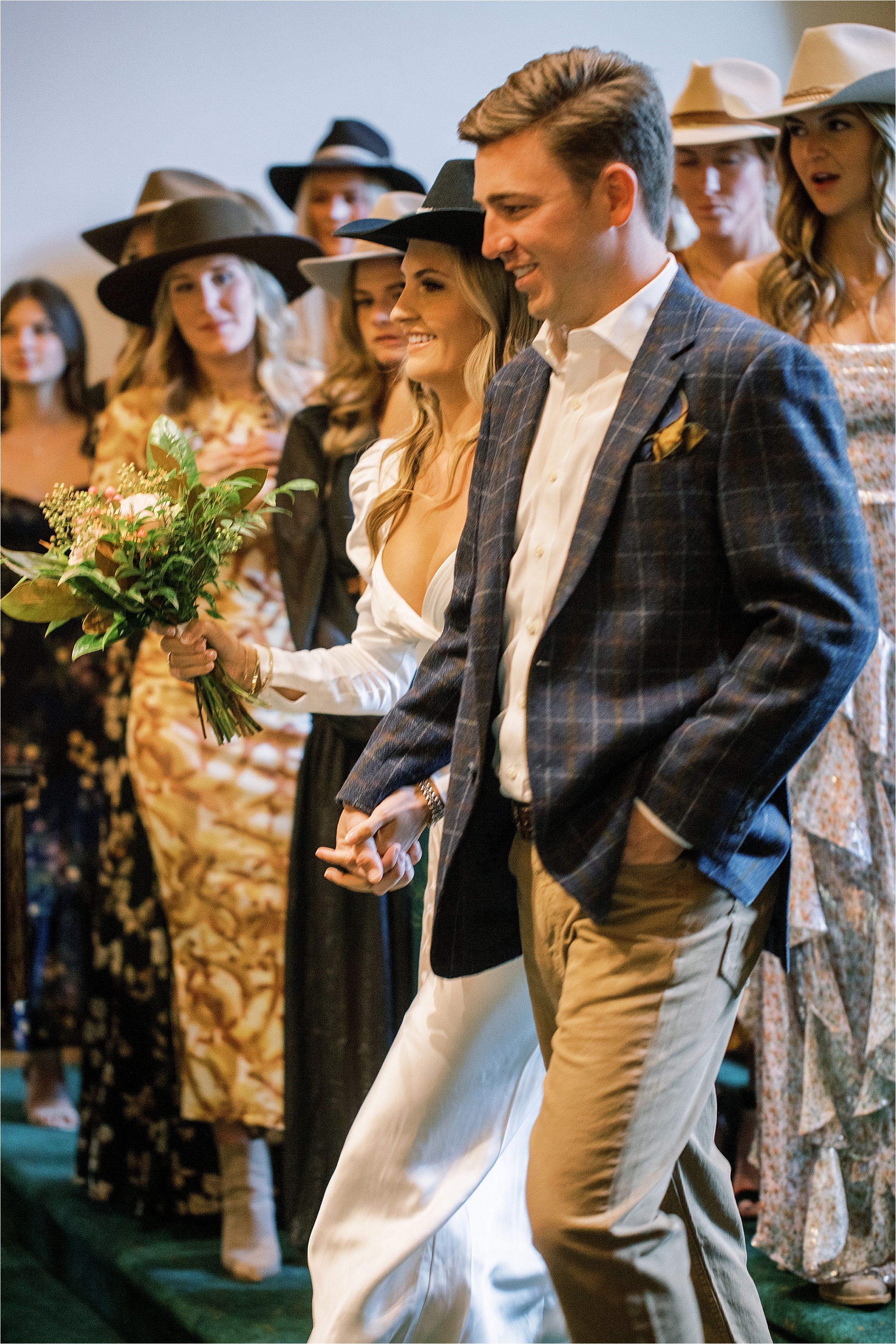 Vail Wedding, Four Seasons Vail Wedding, Charleston Couple, The Slope Room, Gravity Haus, Vail Interfaith Chapel, Kemosabe Wedding, Kemosabe Hats on Bridal Party, Western Chic Themed Welcome Party, Colorado Western Chic, Rehearsal dinner, Western wedding