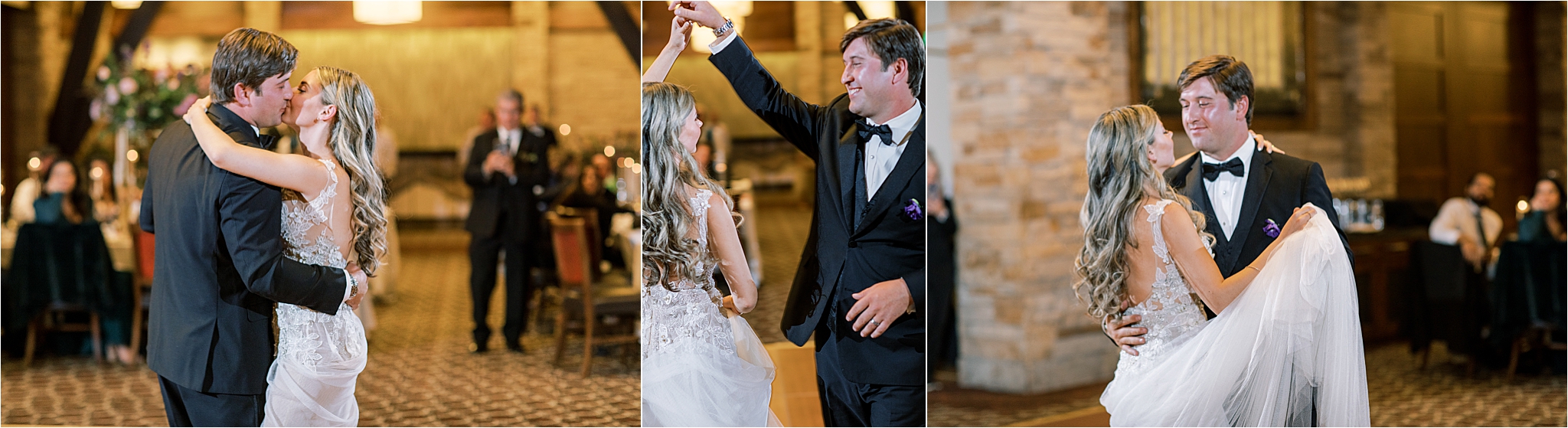 bride and groom inside portraits at River Bottoms Ranch