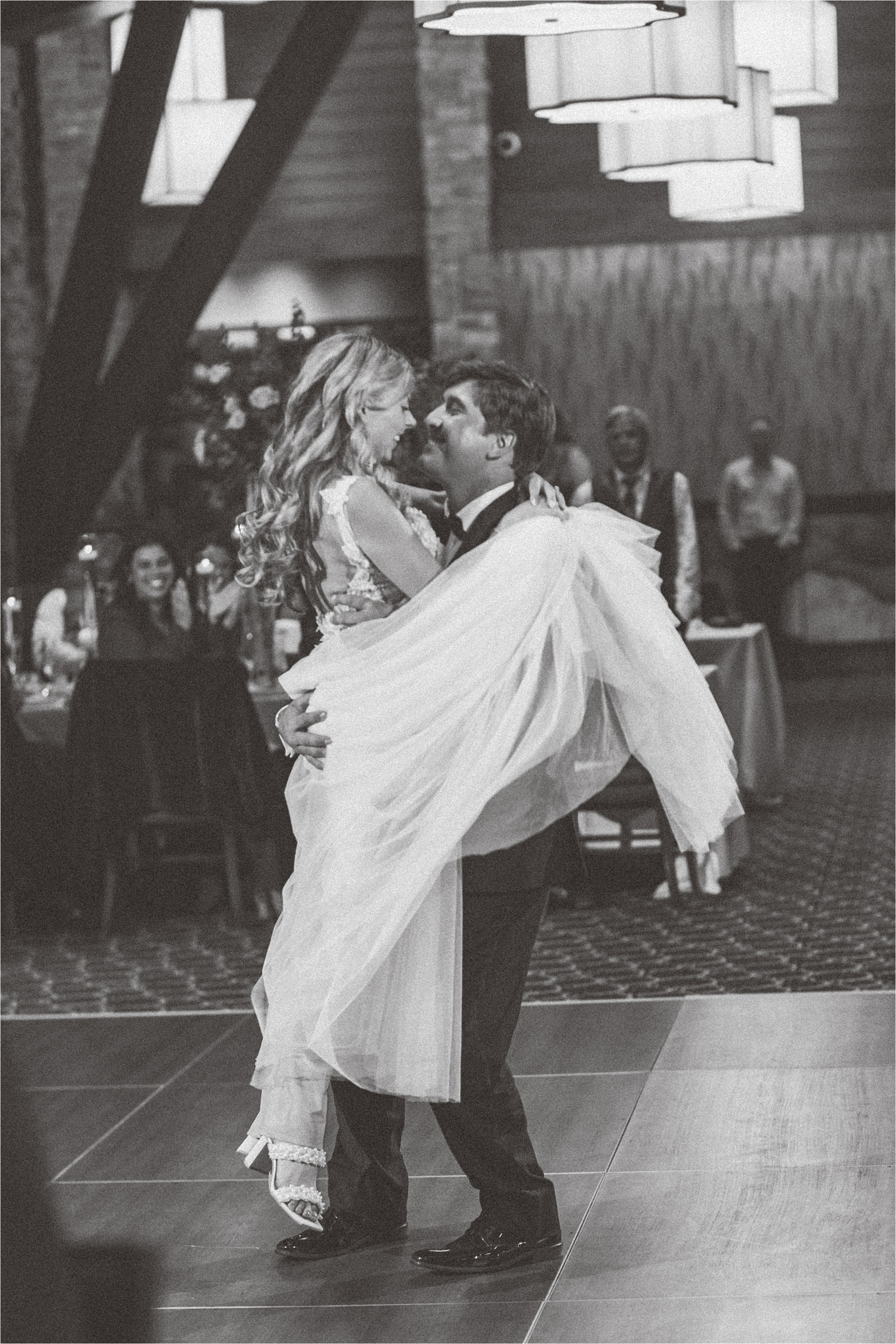 bride and groom inside portraits at River Bottoms Ranch