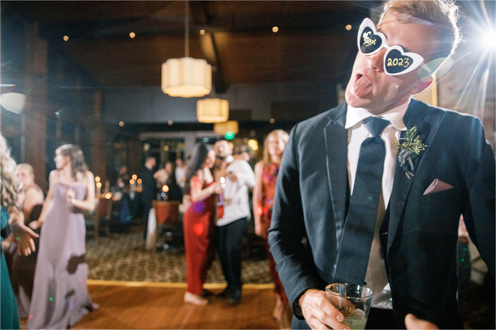 bride and groom with horses