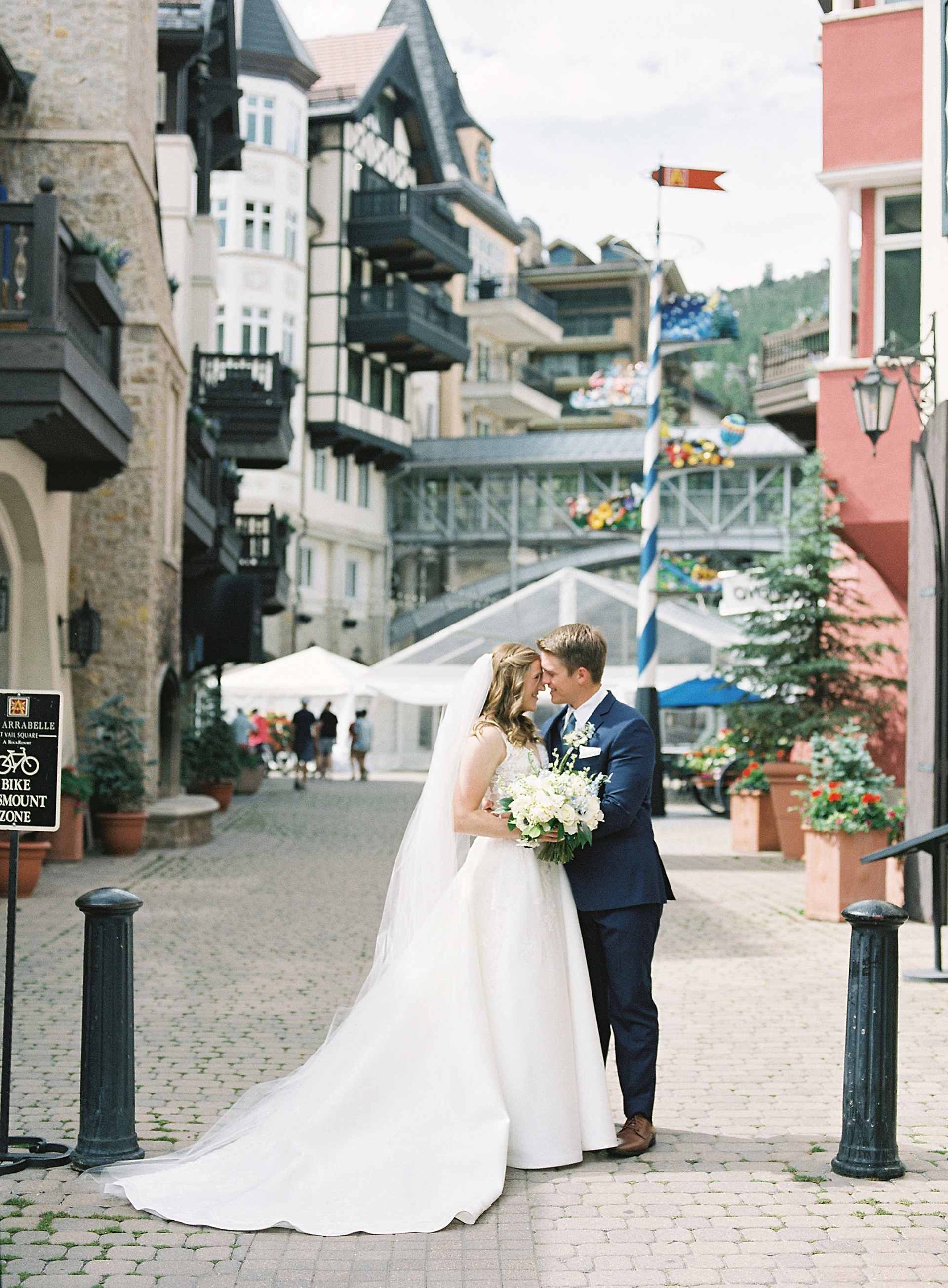 Day of wedding Stationery order of ceremony program Vail Colorado Vail Village Bridge